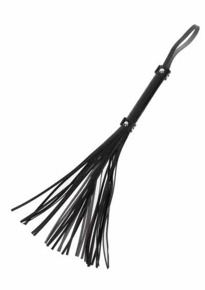Velký bič TABOOM z veganské kůže, černý, 60 cm - obrázek 3