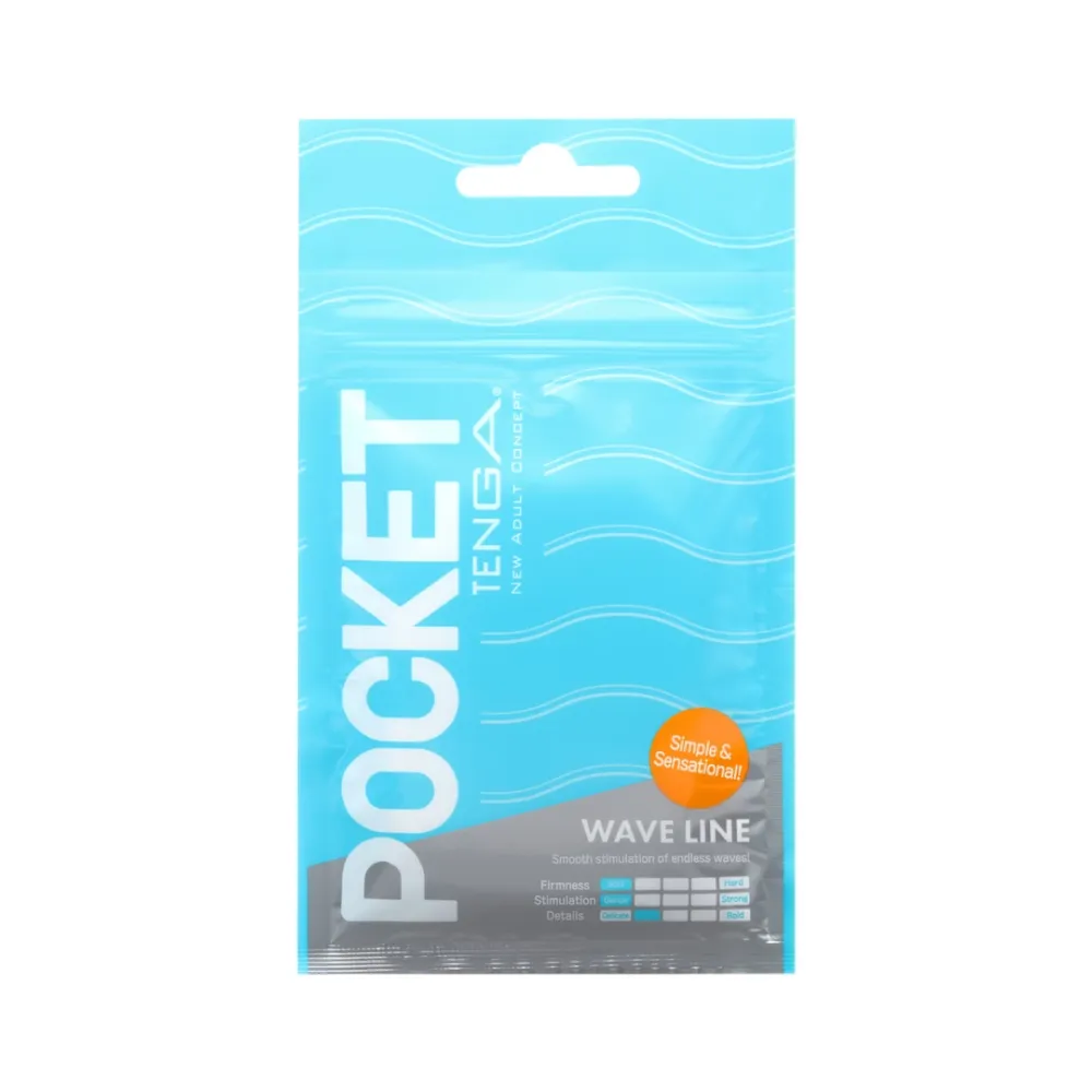 Masturbátor Tenga Pocket Wave Line, kapesní, jednorázový, průhledný