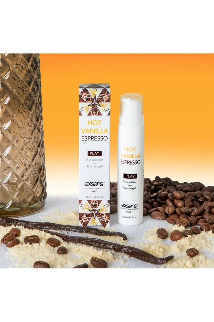 Hřejivý stimulační gel EXSENS Hot Vanilla Espresso, vanilka a káva, 15 ml - obrázek 4