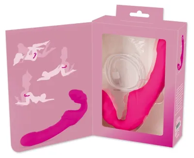 Vibrační strap-on bez postroje You2Toys Strapless, silikonový, fialový, 22 cm - obrázek 8