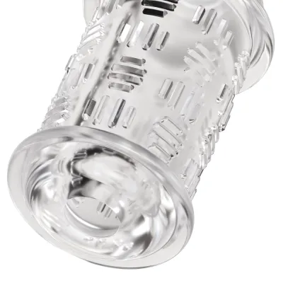 Vložka do masturbátoru The Handy Stamina Sleeve Flow, otevřená, 9,6 cm, průhledná - obrázek 2