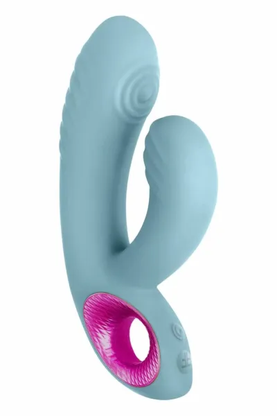 Rabbit vibrátor s ťukáním FemmeFunn Cora, světle modrý, 20 režimů - obrázek 2