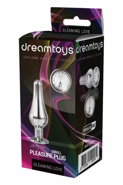 Anální kolík Dream Toys Gleaming Love Silver Plug S, hliník, s kamínkem, stříbrný