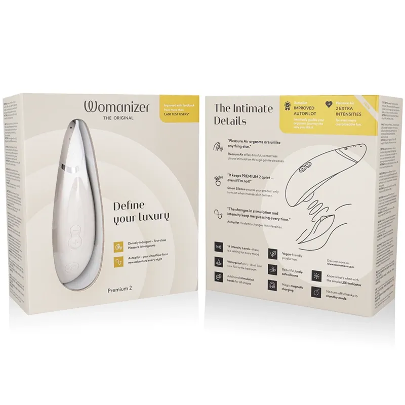 Tlakový stimulátor klitorisu Womanizer Premium 2, teple šedý - obrázek 7