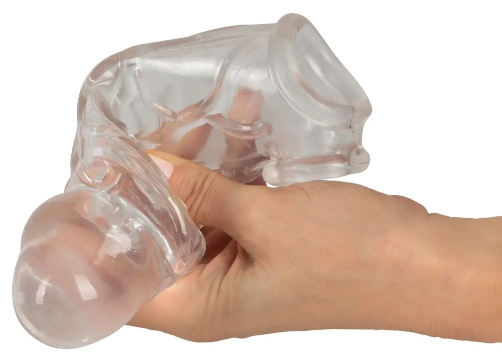 Prodlužovací návlek na penis Crystal Clear s kroužkem, TPE, průhledný, 19,2 cm - obrázek 6