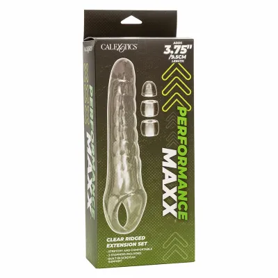 Návlek na penis CalExotics Maxx Extension Kit, nastavitelný, průhledný - obrázek 9