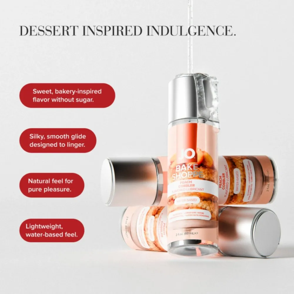 Lubrikační gel JO Bake Shoppe Peach Cobbler, na vodní bázi, 60 ml - obrázek 9