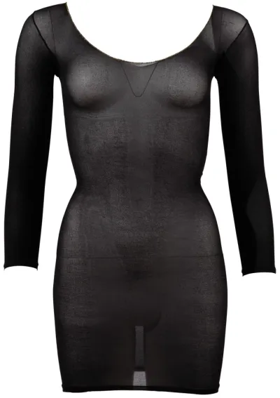 Průsvitné nylonové minišaty Cottelli Collection se zlatým švem, S-L - obrázek 5