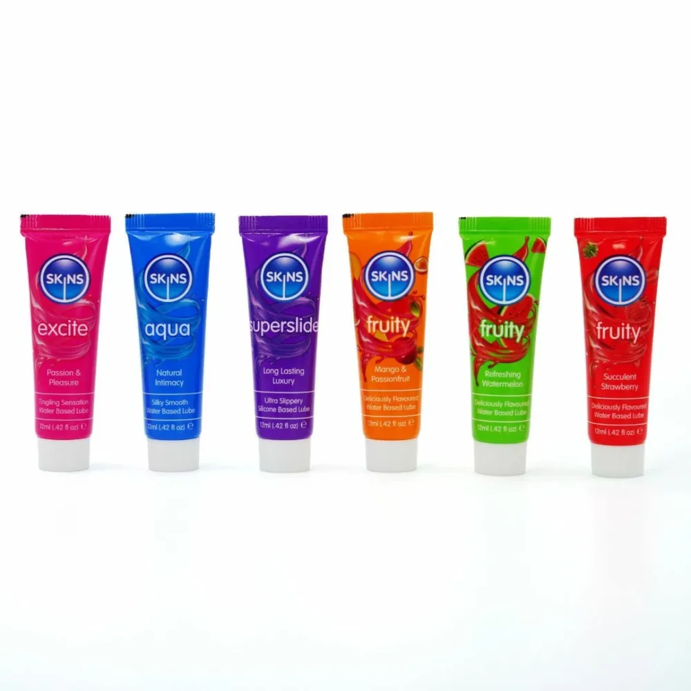 Sada lubrikačních gelů Skins Vital & Fruity, 6 x 12 ml