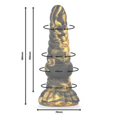 Silikonové dildo EPIC Furias inspirované řeckou mytologií, 17,6 cm, černé - obrázek 3