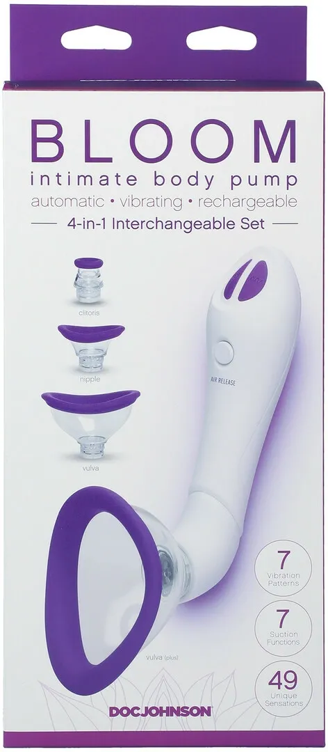Vakuová pumpa pro ženy CalExotics Intimate Body Pump s vibracemi, 4 nástavce - obrázek 3