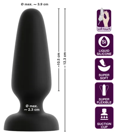 Black Velvets silikonový anální kolík L s přísavkou - obrázek 6