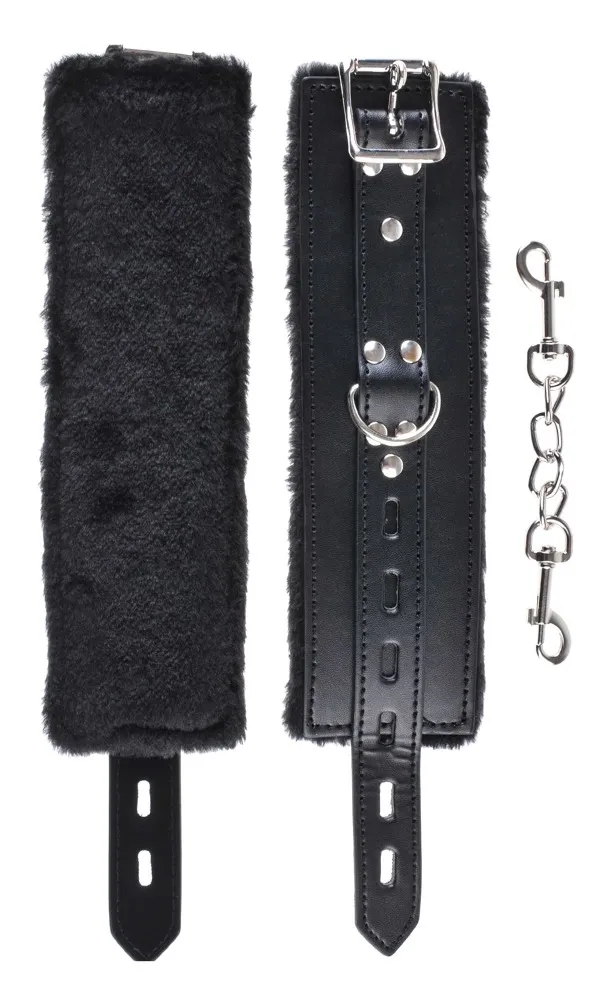Pouta s umělou kožešinou Fetish Fantasy Limited Edition Cumfy Cuffs, černá - obrázek 5