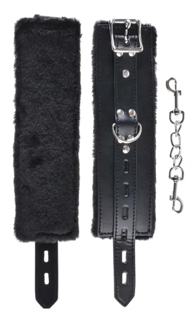 Pouta s umělou kožešinou Fetish Fantasy Limited Edition Cumfy Cuffs, černá - obrázek 5