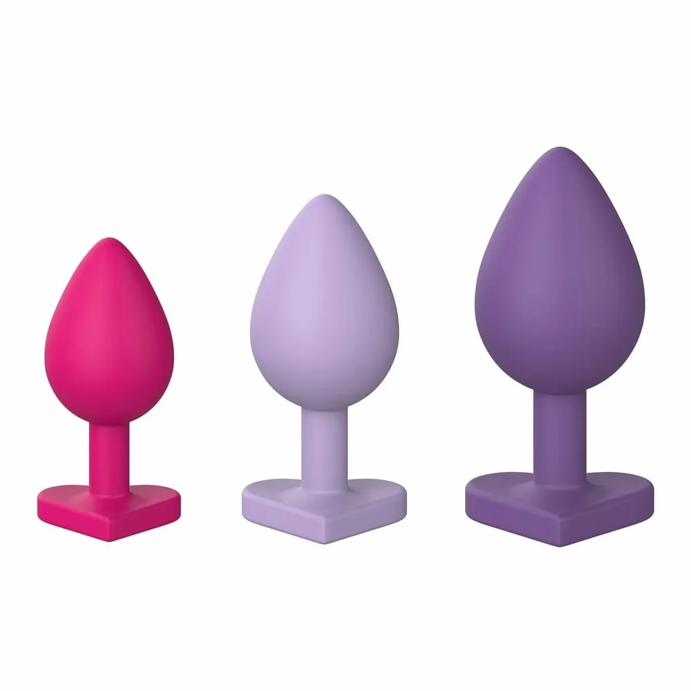 Sada análních kolíků Love Signal Triple Heart Set, 3 velikosti, silikon - obrázek 3