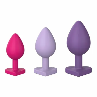 Sada análních kolíků Love Signal Triple Heart Set, 3 velikosti, silikon - obrázek 3