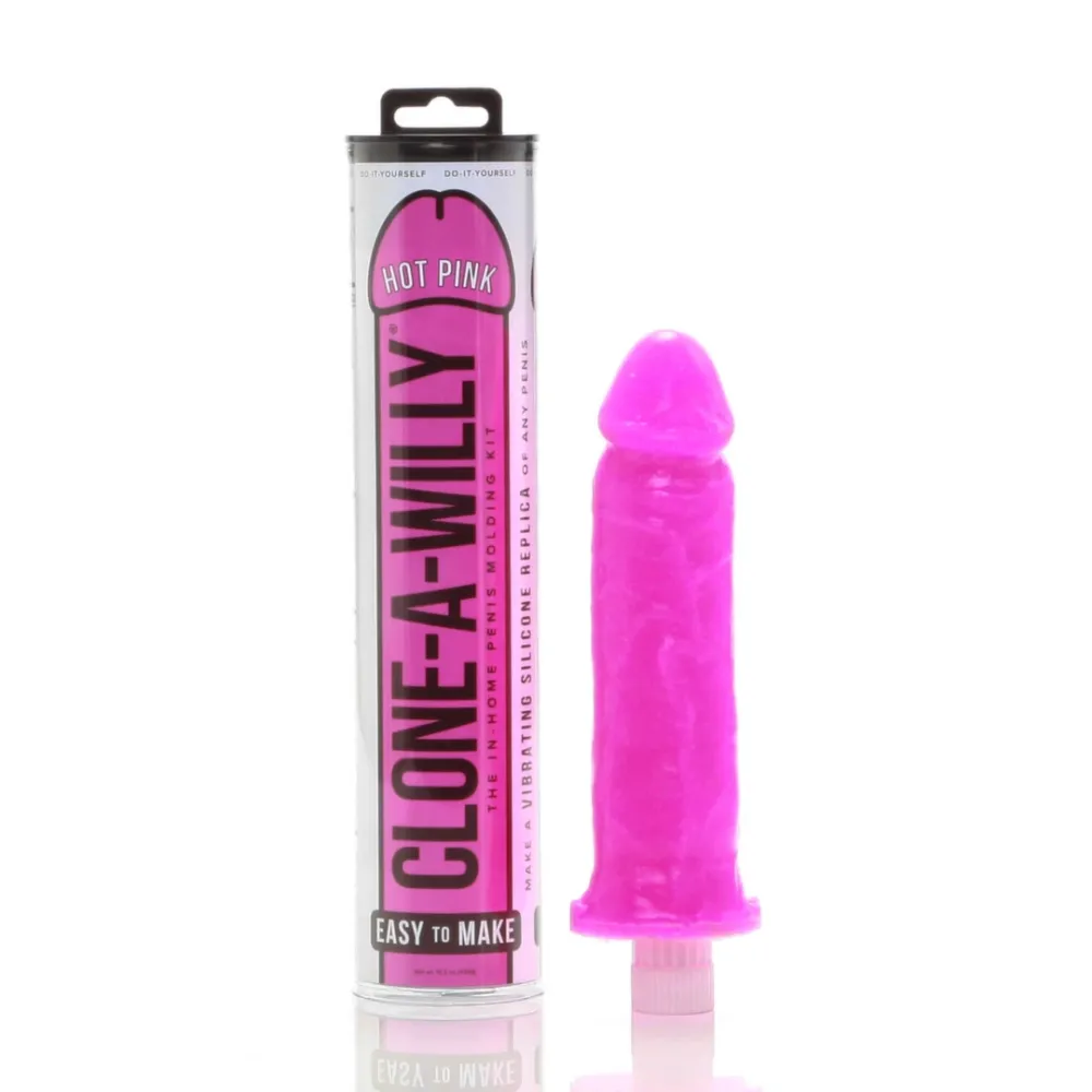 Sada na odlitek penisu s vibracemi Clone-A-Willy, sytě růžová