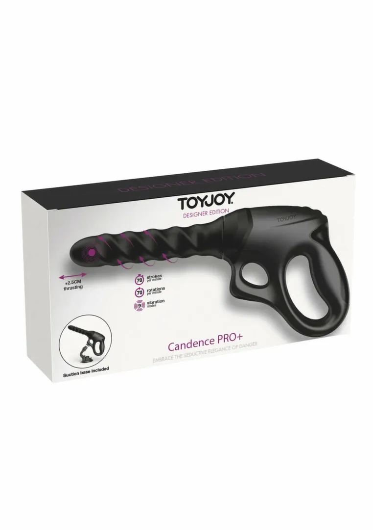 Přirážecí vibrátor TOYJOY Cadence Fatale PRO+ s rotací a přísavkou, černý, 25 cm - obrázek 2