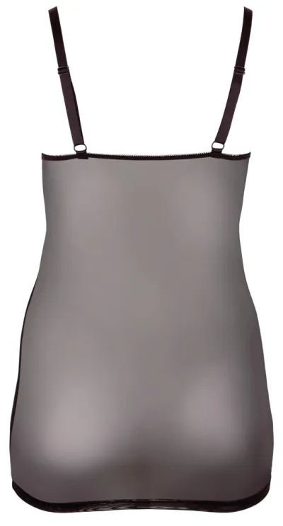 Poloprůsvitná krajková košilka Cottelli Collection, černá, XL - obrázek 7