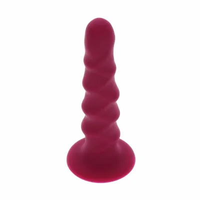 Vroubkované silikonové dildo Get Real s přísavkou, 12 cm, červené - obrázek 3