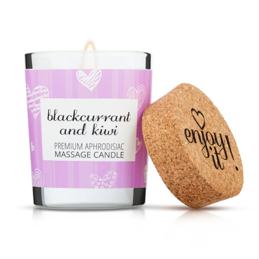 Masážní svíčka Magnetifico Intimate Candle s feromony, černý rybíz a kiwi, 70 ml - obrázek 4