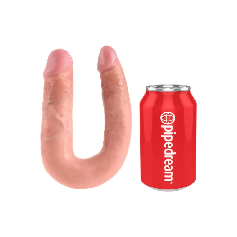 Oboustranné dildo King Cock U-Shaped Medium Double Trouble, tělové, 13,9 cm - obrázek 5