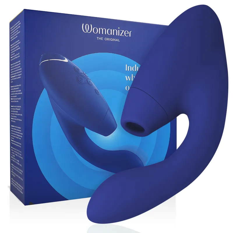Rabbit vibrátor s tlakovým stimulátorem klitorisu Womanizer Duo 2, modrý