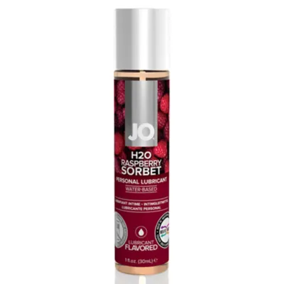 Lubrikační gel s příchutí malin System JO H2O Raspberry Sorbet, na vodní bázi, 30 ml