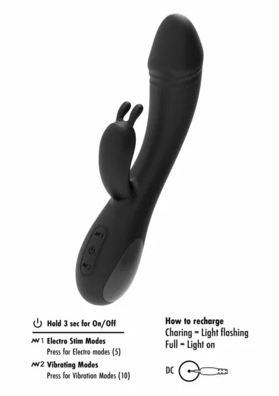 Rabbit vibrátor She.E.O eStim s elektrostimulací, silikon, černý - obrázek 7