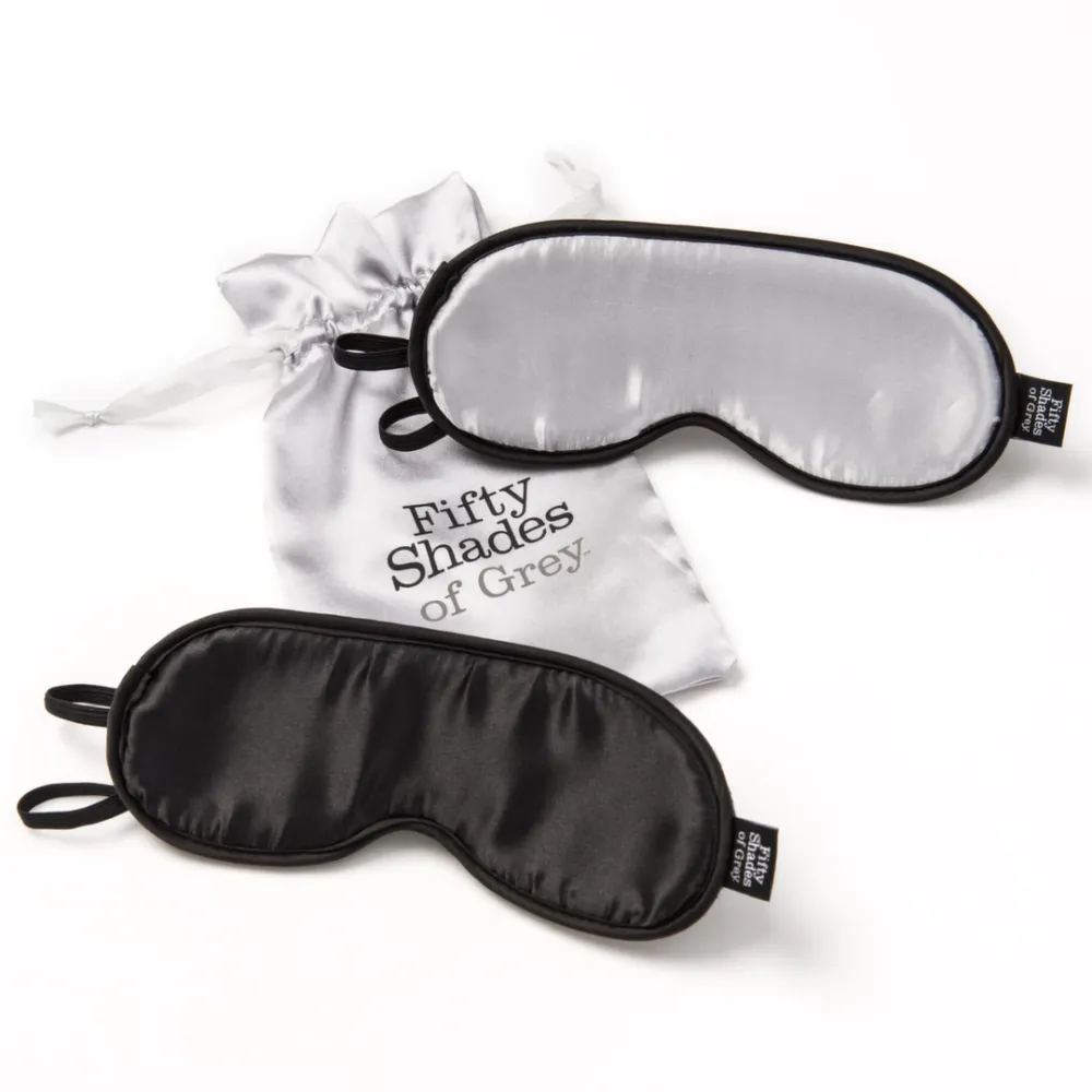 Saténové pásky přes oči Fifty Shades of Grey No Peeking, sada 2 ks, černé - obrázek 2