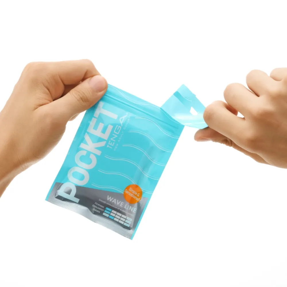 Masturbátor Tenga Pocket Wave Line, kapesní, jednorázový, průhledný - obrázek 4
