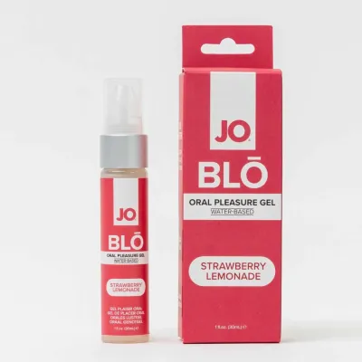 Gel na orální sex JO BLŌ s příchutí jahodové limonády, chladivý, 30 ml