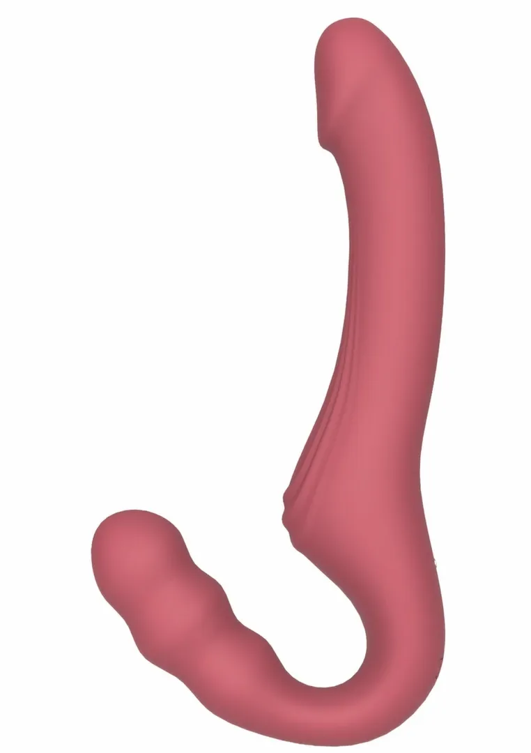 Strap-on vibrátor bez postroje She.E.O, dálkové ovládání, silikon, růžový - obrázek 3