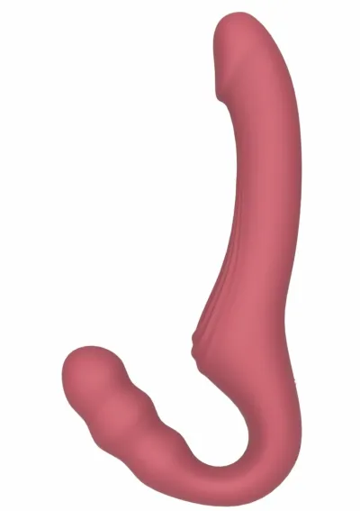 Strap-on vibrátor bez postroje She.E.O, dálkové ovládání, silikon, růžový - obrázek 3