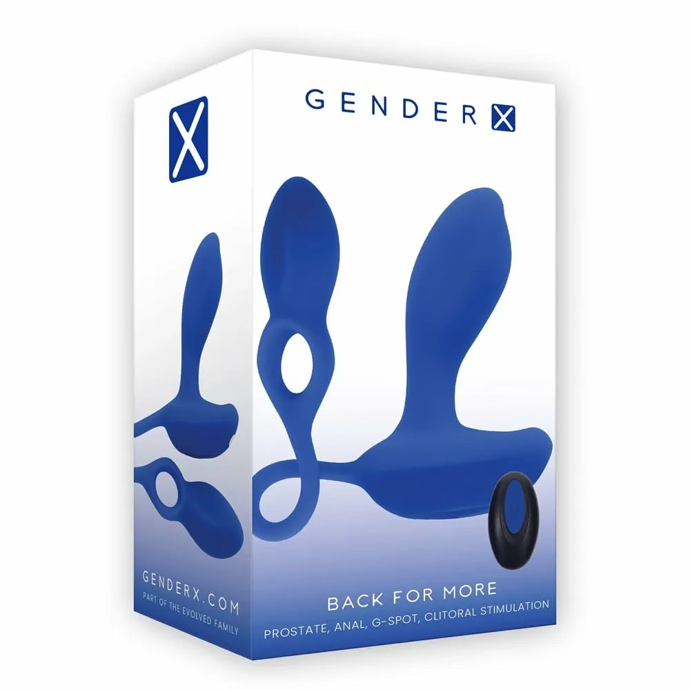 Nositelný oboustranný vibrátor Gender X Back For More s dálkovým ovladačem, černý