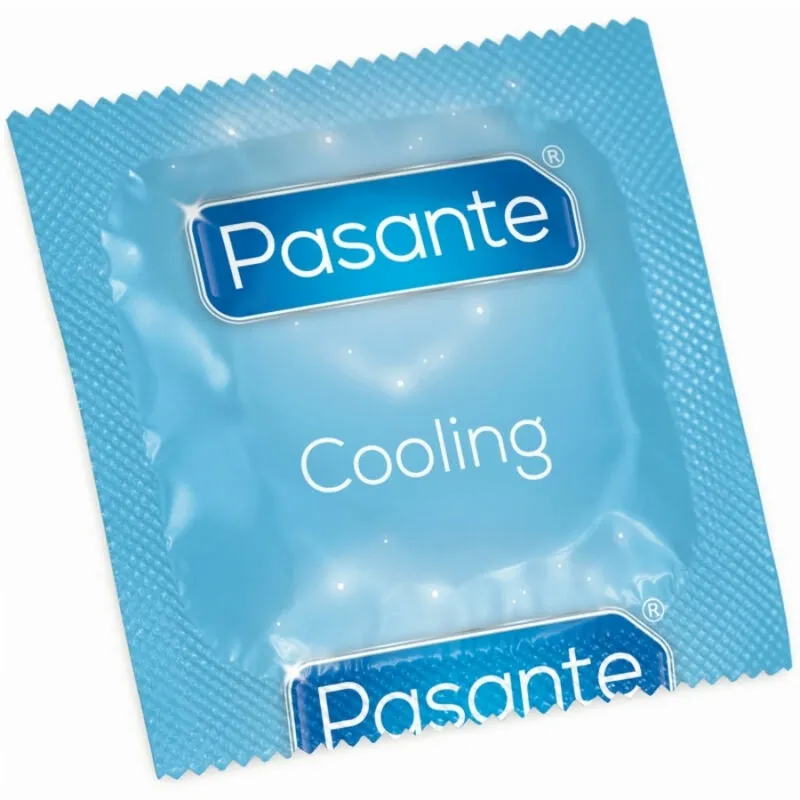 Chladivé vroubkované kondomy Pasante Cooling Sensation, 52 mm, 144 ks