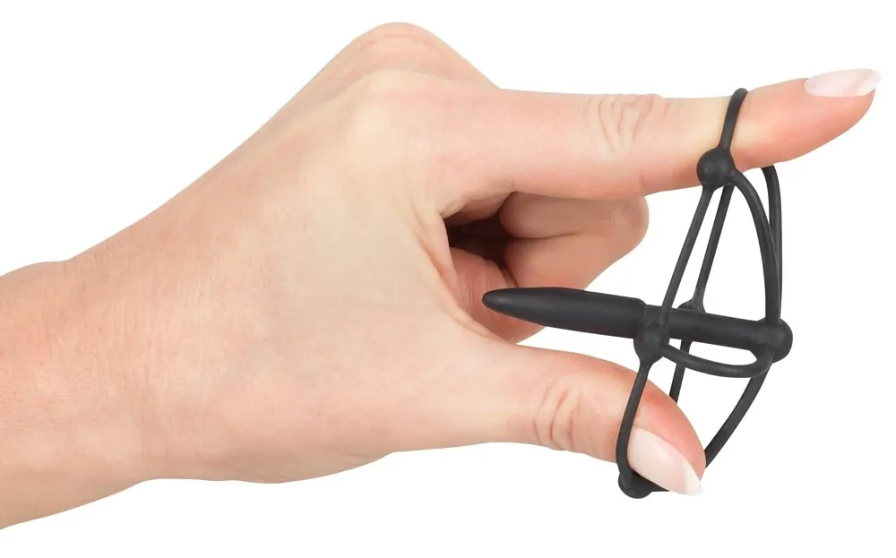 Silikonový dilatátor You2Toys s ohebnou klecí na žalud, černý, 5,7 cm - obrázek 6