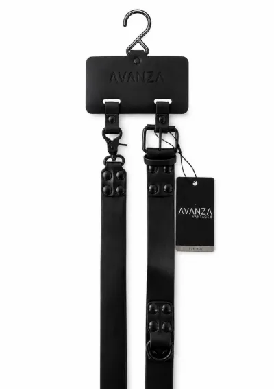 Obojek s vodítkem AVANZA VANTAGE 8 Signature, umělá kůže, černý - obrázek 5
