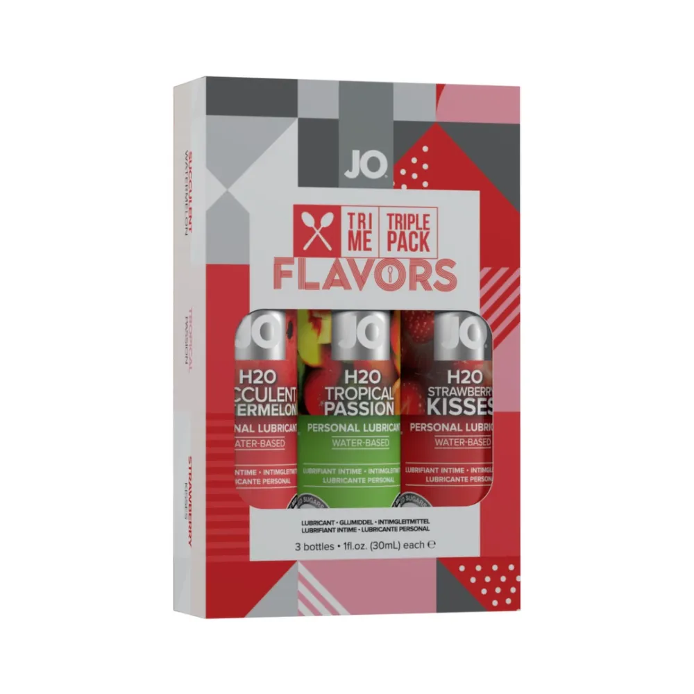 Sada lubrikačních gelů s příchutí System JO Tri Me Flavors, 3 x 30 ml