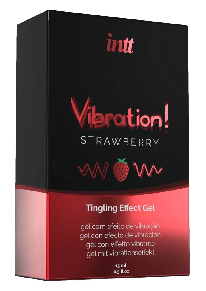 Vibrační stimulační gel INTT Vibration, jahoda, 15 ml