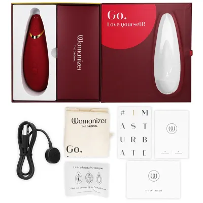 Tlakový stimulátor klitorisu Womanizer Premium 2, bordó, 14 úrovní - obrázek 6
