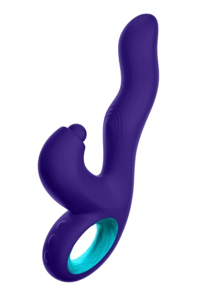 Rabbit vibrátor FemmeFunn Klio s poklepáváním, nabíjecí, tmavě fialový, 21,3 cm - obrázek 4