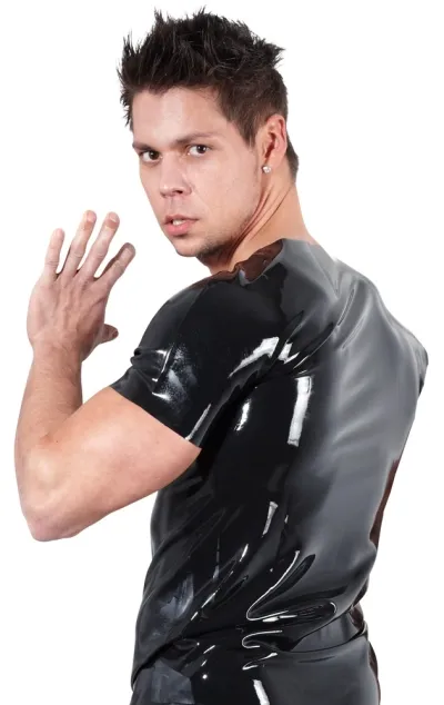Latexové tričko LateX s krátkým rukávem, černé, unisex, S - obrázek 6