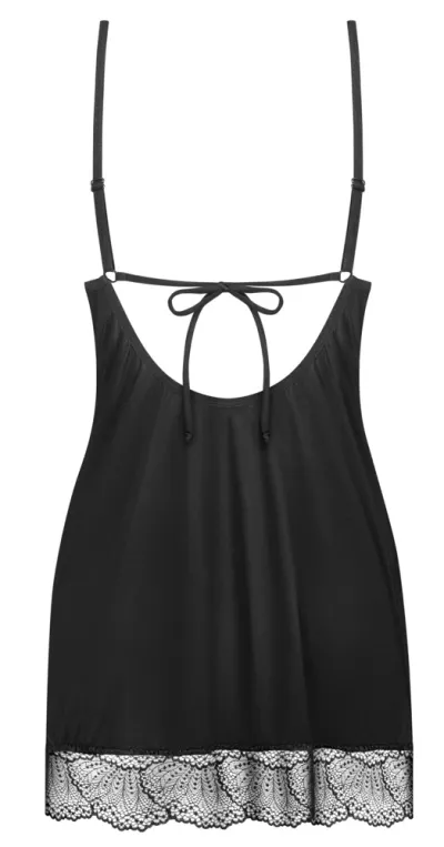 Košilka s tangy Obsessive Lobellis, krajková, černá, M/L - obrázek 8