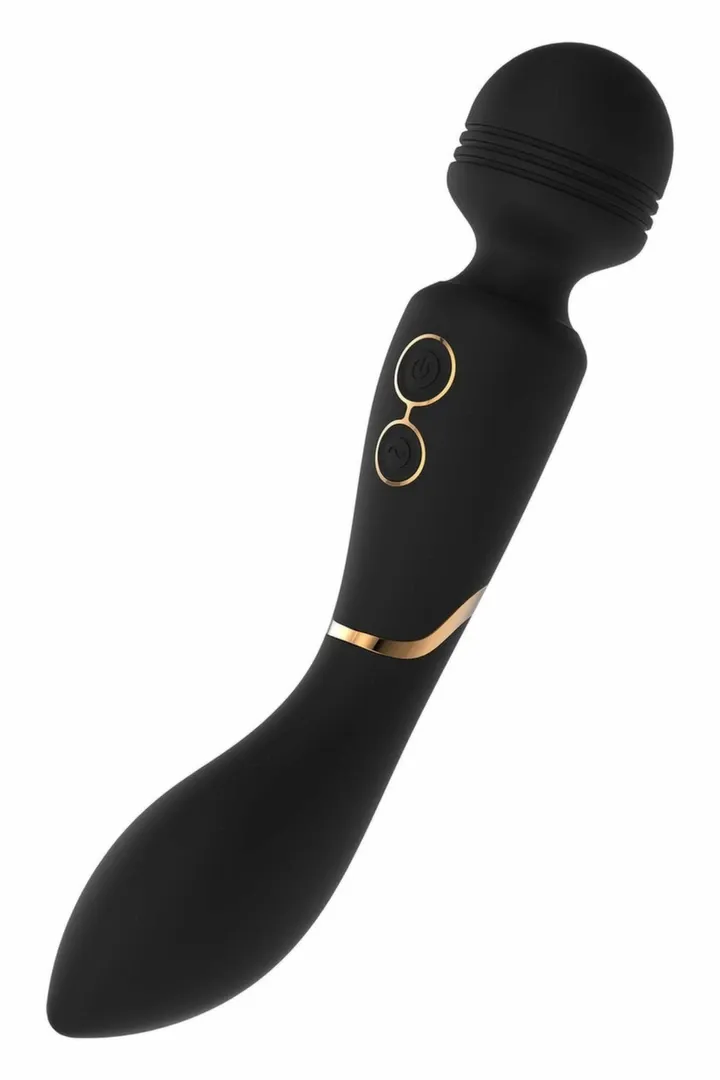 Masážní hlavice Dream Toys Elite Celine se dvěma motory, černozlatá, 22,5 cm - obrázek 5
