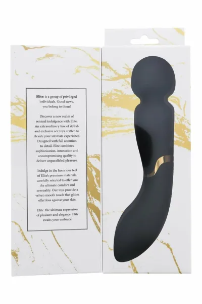 Masážní hlavice Dream Toys Elite Celine se dvěma motory, černozlatá, 22,5 cm - obrázek 4