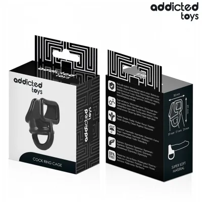 Erekční kroužek ve tvaru klece Addicted Toys, černý - obrázek 7