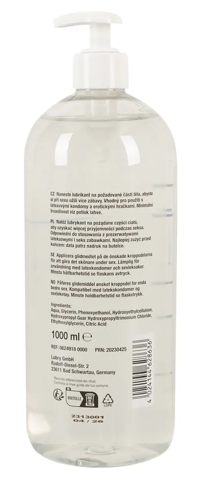 Anální lubrikační gel Just Glide Anal na vodní bázi, veganský, 1 l - obrázek 2