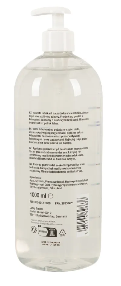 Anální lubrikační gel Just Glide Anal na vodní bázi, veganský, 1 l - obrázek 2