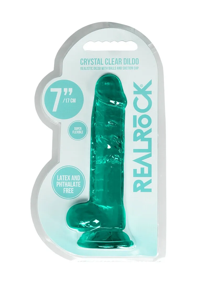 Realistické dildo s přísavkou RealRock Crystal Clear, průhledné, 19 cm - obrázek 8